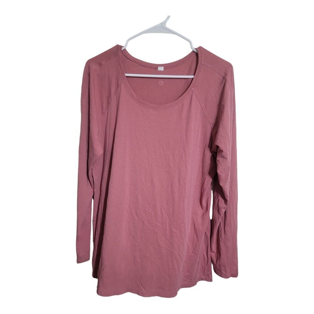 Lululemon Top Women 14 Pink Emerald Athleisure Activewear Sportswear Crossfit